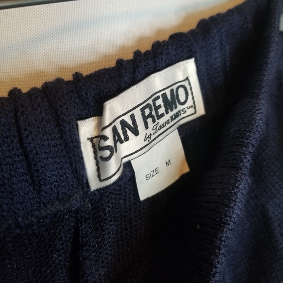 Vintage San Remo by Laura Navy Knit Pant Set - Picture 6 of 11